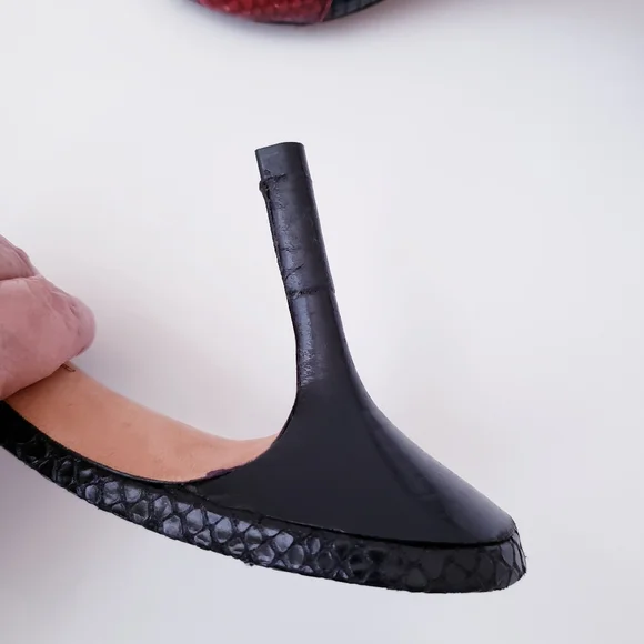 Vintage Amalfi Snakeprint Leather Slip-on Heels - Picture 9 of 14